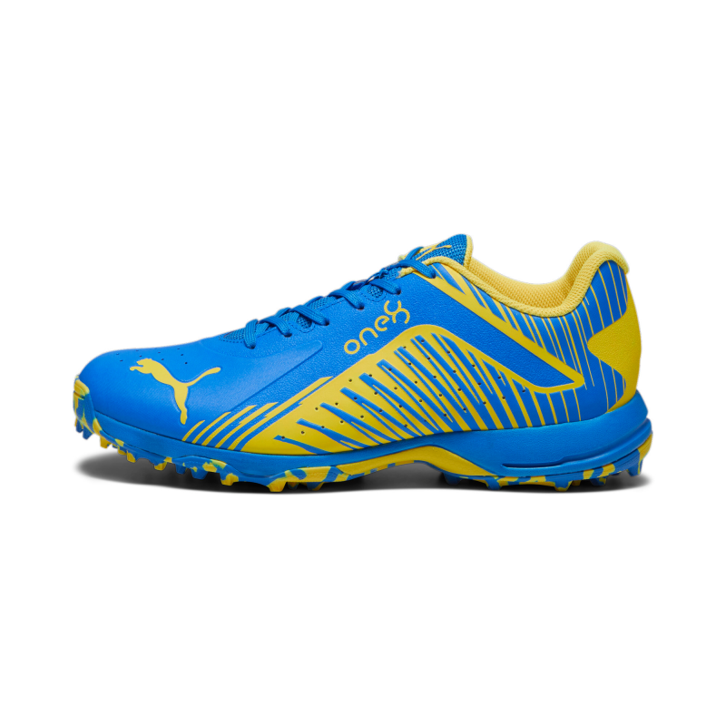 Puma x one8 22 FH Rubber Unisex Cricket Shoes - Ultra Blue-Yellow Blaze-PUMA White