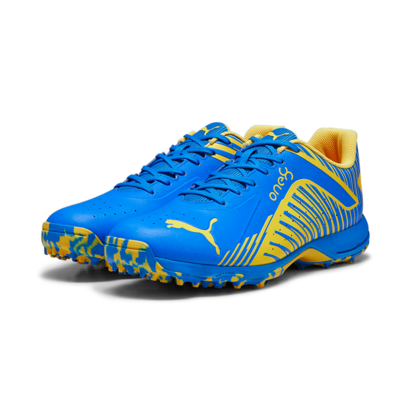 Puma x one8 22 FH Rubber Unisex Cricket Shoes - Ultra Blue-Yellow Blaze-PUMA White