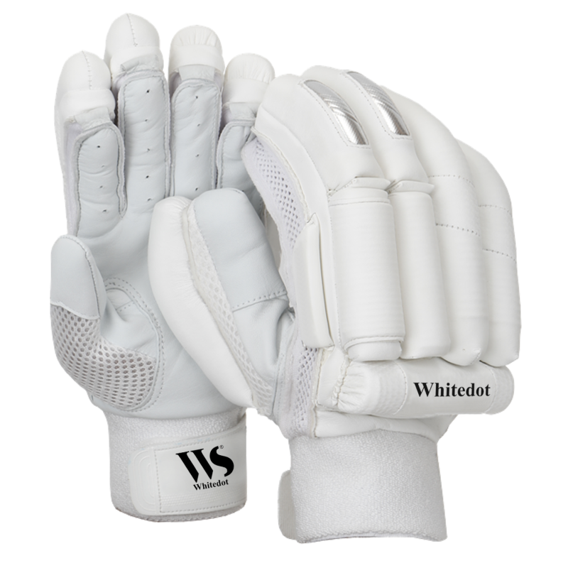 Whitedot Albatross Players Cricket Batting Gloves - White Whitedot Albatross Players Cricket Batting Gloves - White