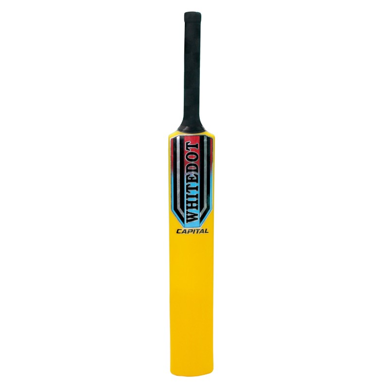 Whitedot Capital Yellow Heavy Duty Plastic Cricket Bat for Heavy and Light Tennis Ball Whitedot Capital Yellow Heavy Duty Plastic Cricket Bat for Heavy and Light Tennis Ball