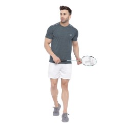 Whitedot FlexFit Round Neck Regular Dry Fit Gym Sports T-Shirt - Light Grey