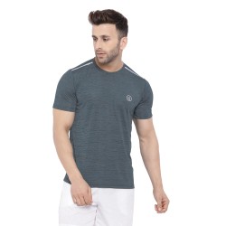Whitedot FlexFit Round Neck Regular Dry Fit Gym Sports T-Shirt - Light Grey