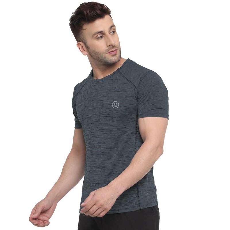 Whitedot FlexFit Round Neck Regular Dry Fit Gym Sports T-Shirt - M-Grey Whitedot FlexFit Round Neck Regular Dry Fit Gym Sports T-Shirt - M-Grey