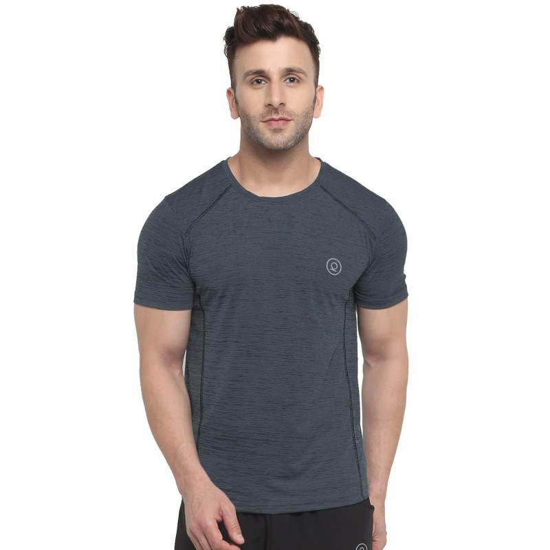 Whitedot FlexFit Round Neck Regular Dry Fit Gym Sports T-Shirt - M-Grey Whitedot FlexFit Round Neck Regular Dry Fit Gym Sports T-Shirt - M-Grey