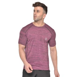 Whitedot FlexFit Round Neck Regular Dry Fit Gym Sports T-Shirt - Magenta