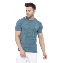 Whitedot FlexFit Round Neck Regular Dry Fit Gym Sports T-Shirt - Sea Green