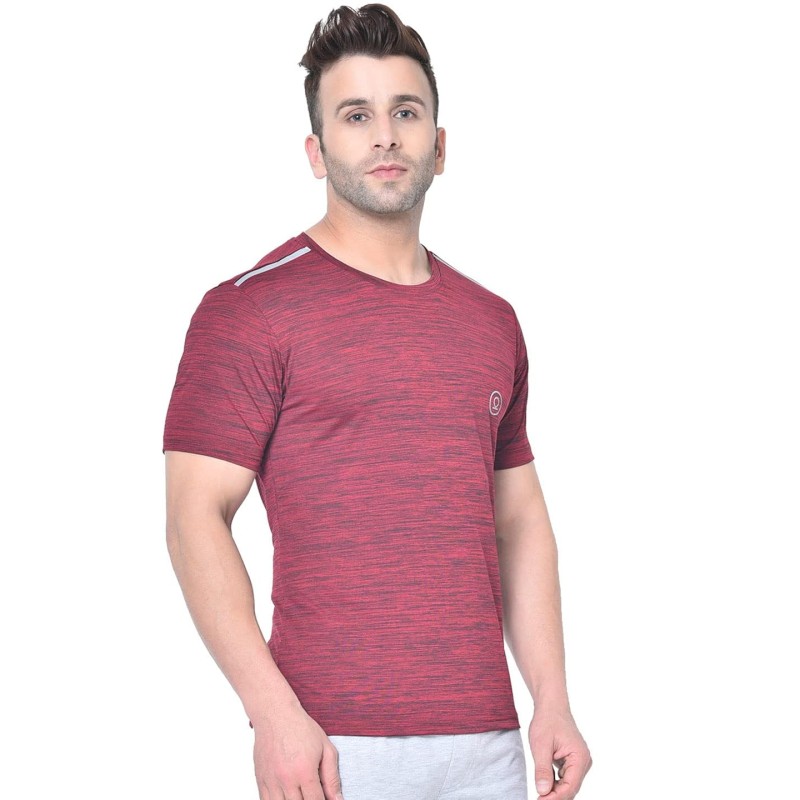 Whitedot FlexFit Round Neck Regular Dry Fit Gym Sports T-Shirt - Wine Whitedot FlexFit Round Neck Regular Dry Fit Gym Sports T-Shirt - Wine