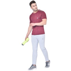 Whitedot FlexFit Round Neck Regular Dry Fit Gym Sports T-Shirt - Wine