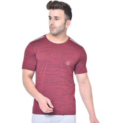 Whitedot FlexFit Round Neck Regular Dry Fit Gym Sports T-Shirt - Wine