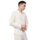 Whitedot Novelty Quick Dry Cricket Polo T-Shirt - Full Sleeves - Off White