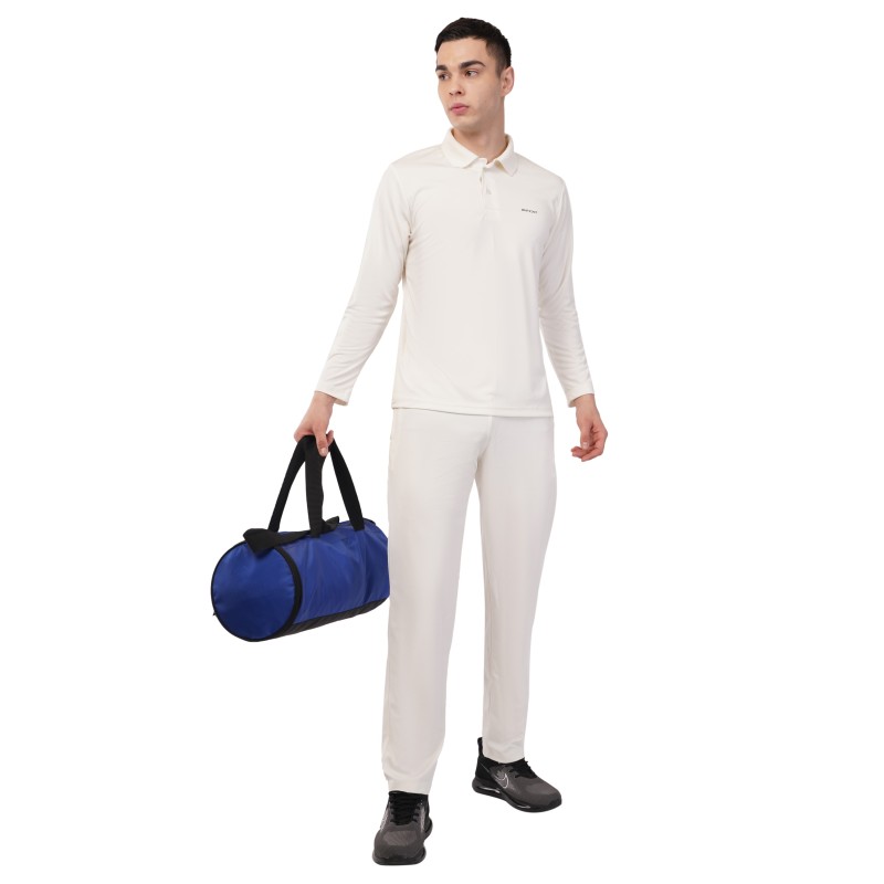 Whitedot Novelty Quick Dry Cricket Polo T-Shirt - Full Sleeves - Off White