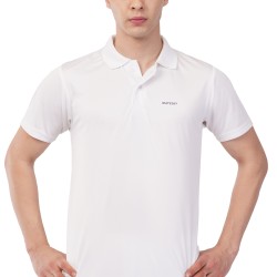Whitedot Novelty Quick Dry Cricket Polo T-Shirt - Half Sleeves - White
