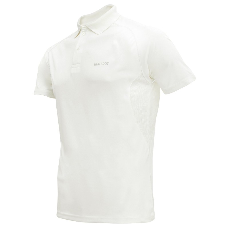 Whitedot Omega Dri-FIT Cricket White Polo T-Shirt Whitedot Omega Dri-FIT Cricket White Polo T-Shirt