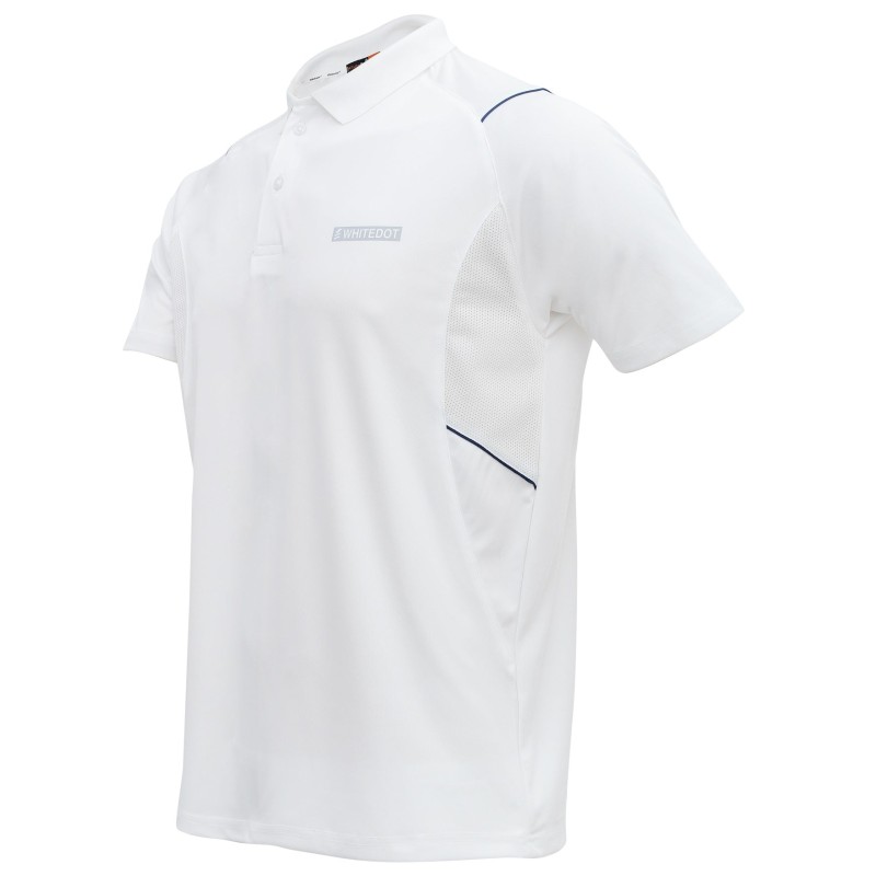 Whitedot Omega Quick Dry Half Sleeves Polo T-Shirt - White