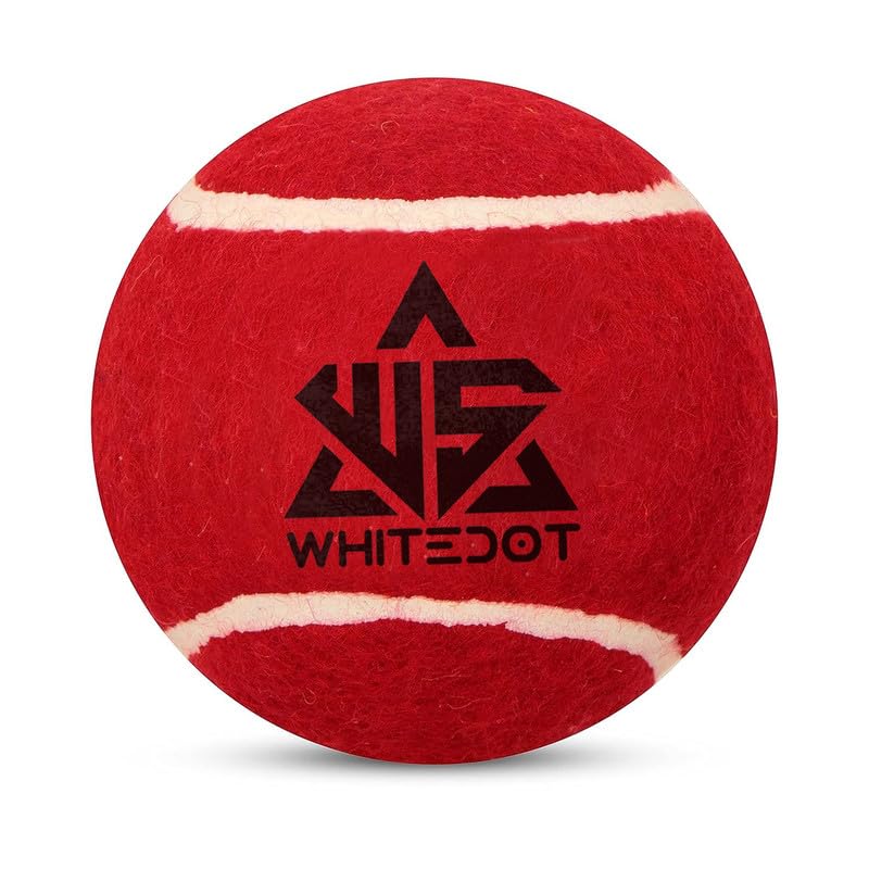 Whitedot Red Heavy Cricket Tennis Ball - Pack of 6 Whitedot Red Heavy Cricket Tennis Ball - Pack of 6