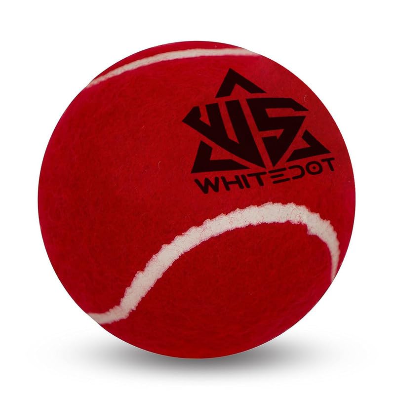 Whitedot Red Heavy Cricket Tennis Ball - Pack of 6 Whitedot Red Heavy Cricket Tennis Ball - Pack of 6