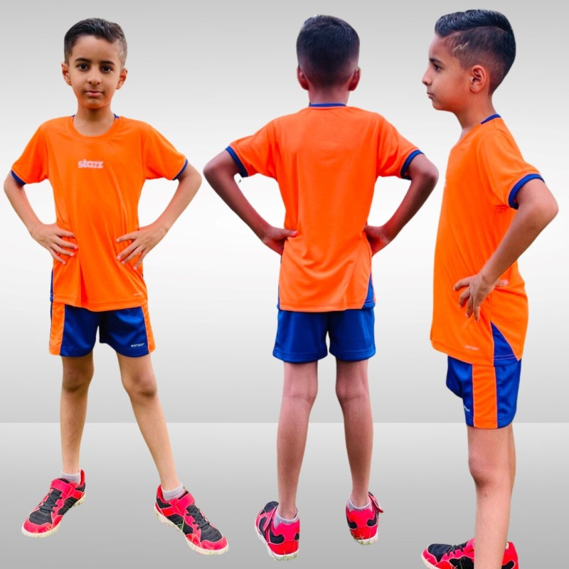 Whitedot Starz Junior Orange T-shirt and Blue Shorts Set