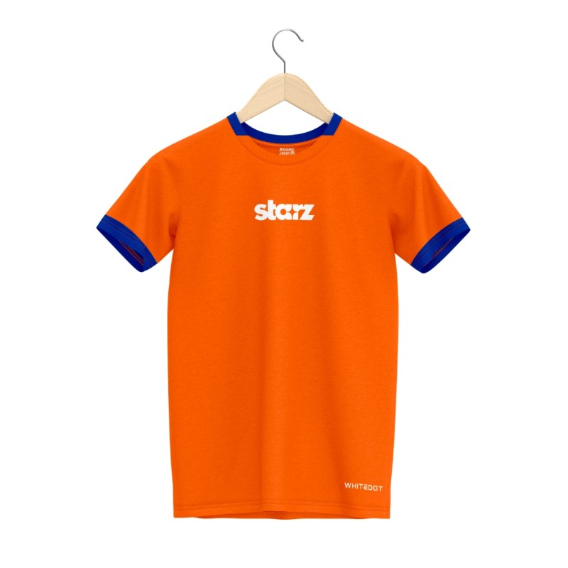 Whitedot Starz Junior Orange T-shirt and Blue Shorts Set