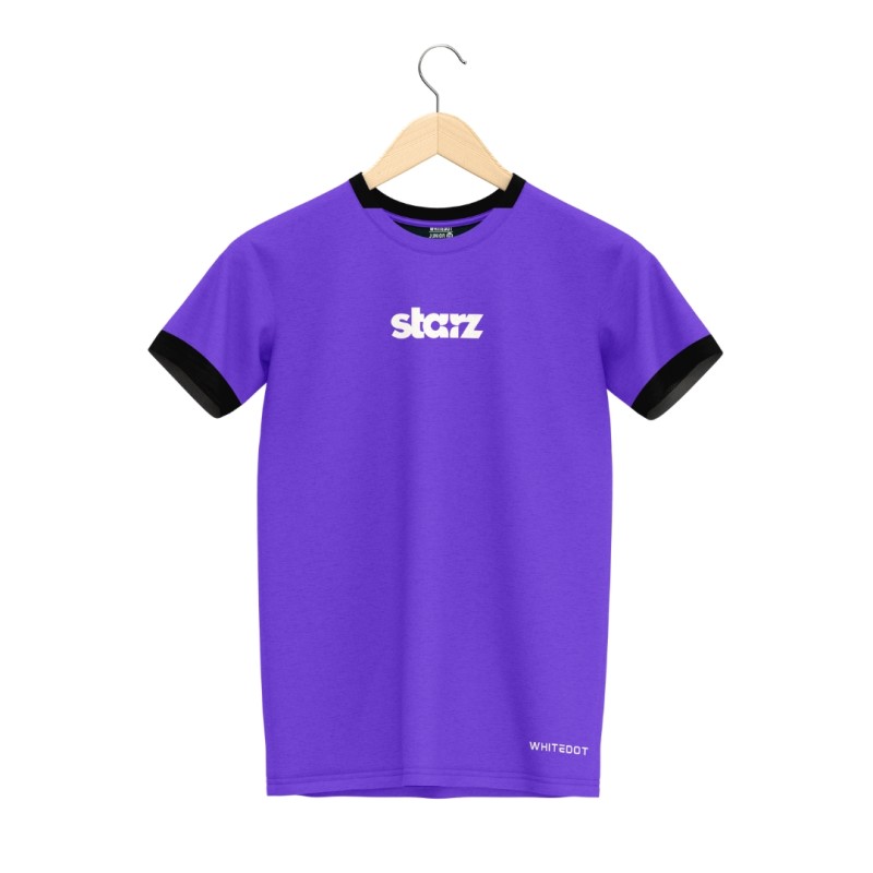 Whitedot Starz Junior Violet T-shirt and Black Shorts Set