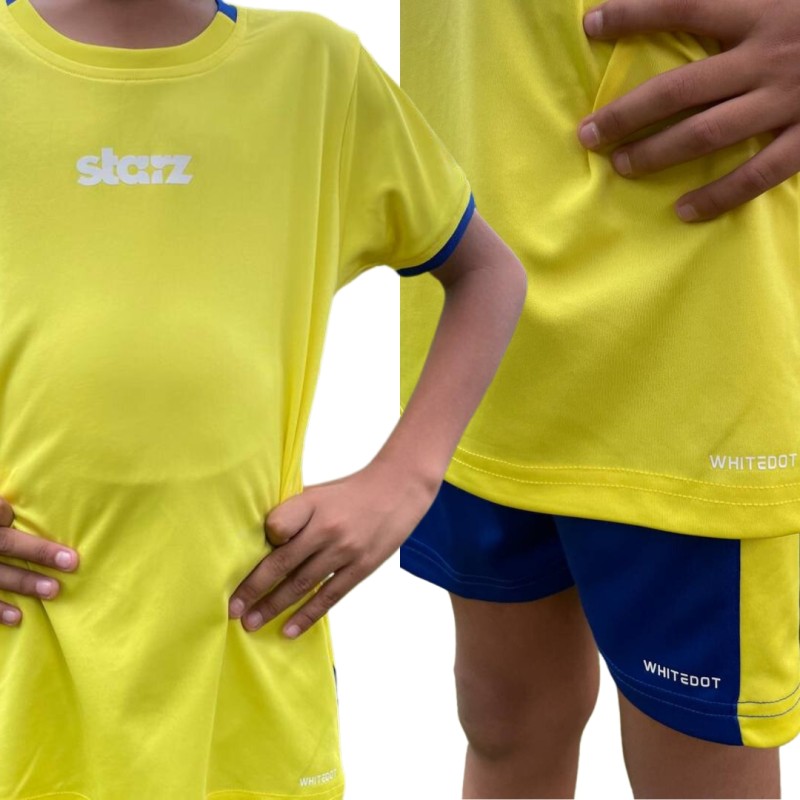 Whitedot Starz Junior Yellow T-shirt and Blue Shorts Set