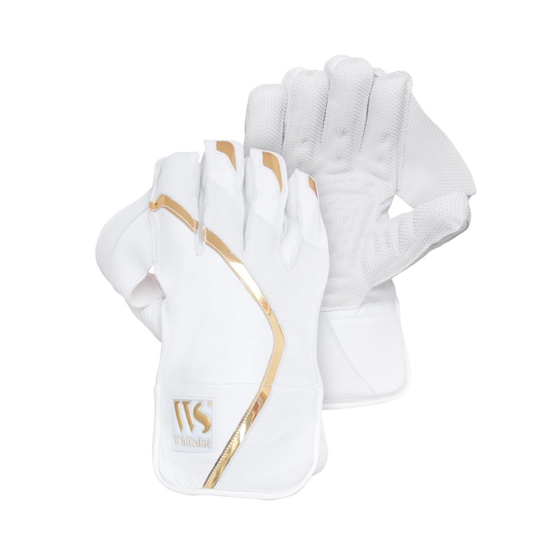 Whitedot Summer Wicket Keeping Gloves - White Whitedot Summer Wicket Keeping Gloves - White
