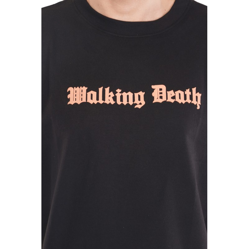 Whitedot Walking Death Cotton Tshirt - Black Drop Shoulder 
