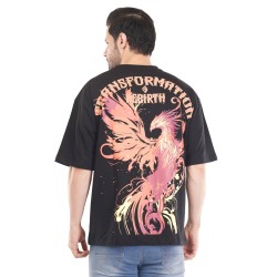 Whitedot Walking Death Cotton Tshirt - Black Drop Shoulder 