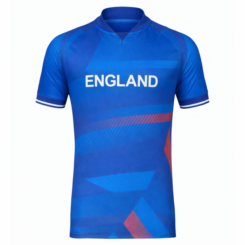 England Blue ODI World Cup 2023 Half Sleeves Cricket Fan Jersey - 100% Dryfit Polyester