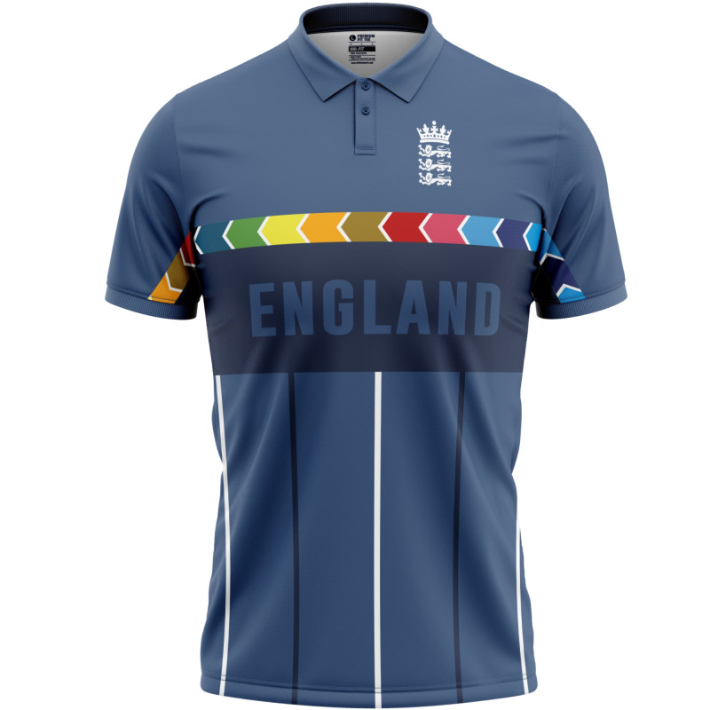 England Blue ODI World Cup 1996 Half Sleeves Cricket Fan Jersey - 100% Dryfit Polyester England Blue ODI World Cup 1996 Half Sleeves Cricket Fan Jersey - 100% Dryfit Polyester