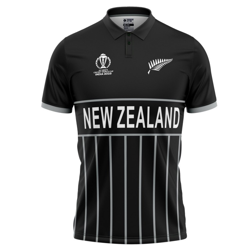 New Zealand ODI World Cup 2023 Half Sleeves Cricket Fan Jersey - 100% Dryfit Polyester - With Name Personalisation New Zealand ODI World Cup 2023 Half Sleeves Cricket Fan Jersey - 100% Dryfit Polyester - With Name Personalisation