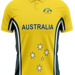 Australia 2003 Half Sleeves Cricket Fan Jersey - 100% Dryfit Polyester - With Name Personalization Australia 2003 Half Sleeves Cricket Fan Jersey - 100% Dryfit Polyester - With Name Personalization