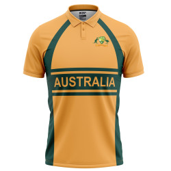Australia Half Sleeves Cricket Fan Jersey - 100% Dryfit Polyester - With Name Personalization