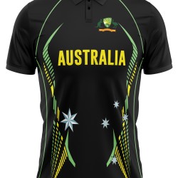Australia Half Sleeves Cricket Fan Jersey - 100% Dryfit Polyester - With Name Personalization Australia Half Sleeves Cricket Fan Jersey - 100% Dryfit Polyester - With Name Personalization