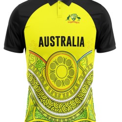 Australia T20 World Cup 2022 Half Sleeves Cricket Fan Jersey - 100% Dryfit Polyester - With Name Personalization Australia T20 World Cup 2022 Half Sleeves Cricket Fan Jersey - 100% Dryfit Polyester - With Name Personalization