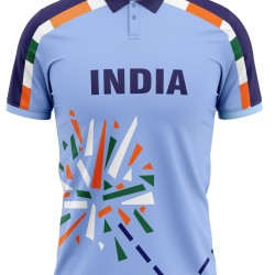 India 1996 ICC Champions Trophy Half Sleeves Cricket Fan Jersey - 100% Dryfit Polyester - With Name Personalisation India 1996 ICC Champions Trophy Half Sleeves Cricket Fan Jersey - 100% Dryfit Polyester - With Name Personalisation