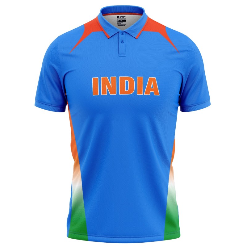India ICC World Cup 2011 Half Sleeves Cricket Fan Jersey - 100% Dryfit Polyester - With Name Personalization India ICC World Cup 2011 Half Sleeves Cricket Fan Jersey - 100% Dryfit Polyester - With Name Personalization