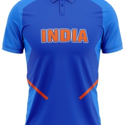 India ICC World Cup 2019 Half Sleeves Cricket Fan Jersey - 100% Dryfit Polyester - With Name Personalization India ICC World Cup 2019 Half Sleeves Cricket Fan Jersey - 100% Dryfit Polyester - With Name Personalization