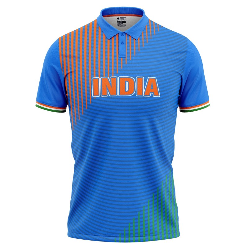 India ICC T20 World Cup 2016 Half Sleeves Cricket Fan Jersey - 100% Dryfit Polyester - With Name Personalization India ICC T20 World Cup 2016 Half Sleeves Cricket Fan Jersey - 100% Dryfit Polyester - With Name Personalization