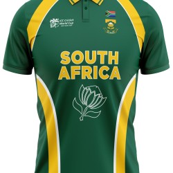 South Africa 2007 ICC World Cup Half Sleeves Cricket Fan Jersey - 100% Dryfit Polyester - With Name Personalization South Africa 2007 ICC World Cup Half Sleeves Cricket Fan Jersey - 100% Dryfit Polyester - With Name Personalization
