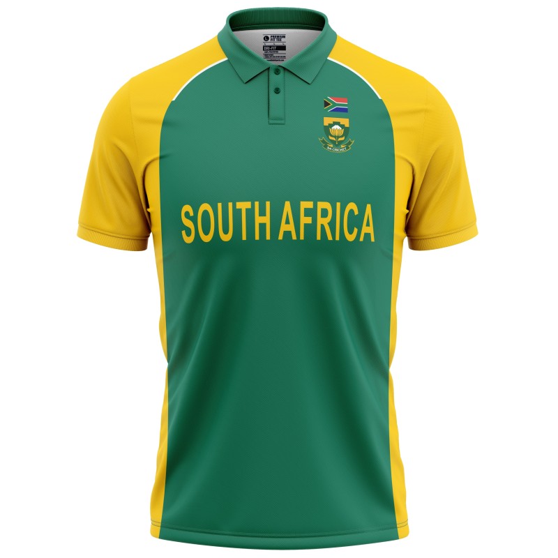 South Africa 2011 ICC World Cup Half Sleeves Cricket Fan Jersey - 100% Dryfit Polyester - With Name Personalisation South Africa 2011 ICC World Cup Half Sleeves Cricket Fan Jersey - 100% Dryfit Polyester - With Name Personalisation