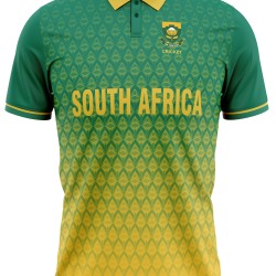 South Africa 2022 ICC World Cup Half Sleeves Cricket Fan Jersey - 100% Dryfit Polyester - With Name Personalisation South Africa 2022 ICC World Cup Half Sleeves Cricket Fan Jersey - 100% Dryfit Polyester - With Name Personalisation