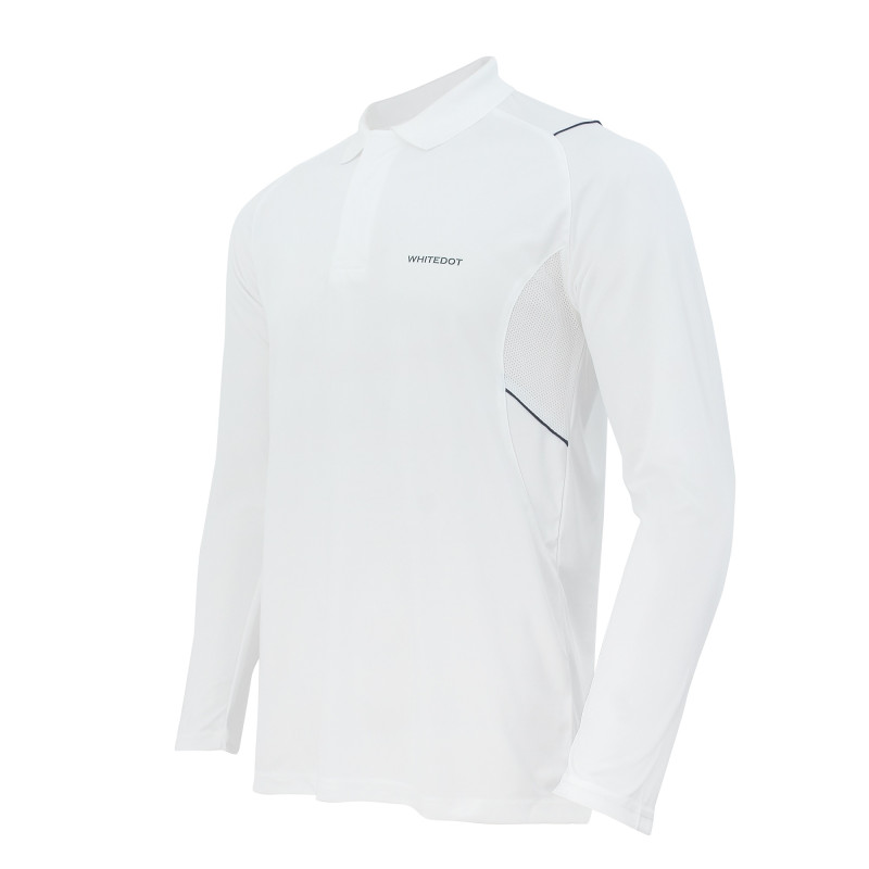 Whitedot Omega Quick Dry Full Sleeves Polo T-Shirt - White