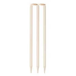 Whitedot White Wooden Stumps - Set of 3 stumps and 2 bails