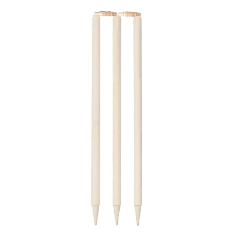 Whitedot White Wooden Stumps - Set of 3 stumps and 2 bails Whitedot White Wooden Stumps - Set of 3 stumps and 2 bails