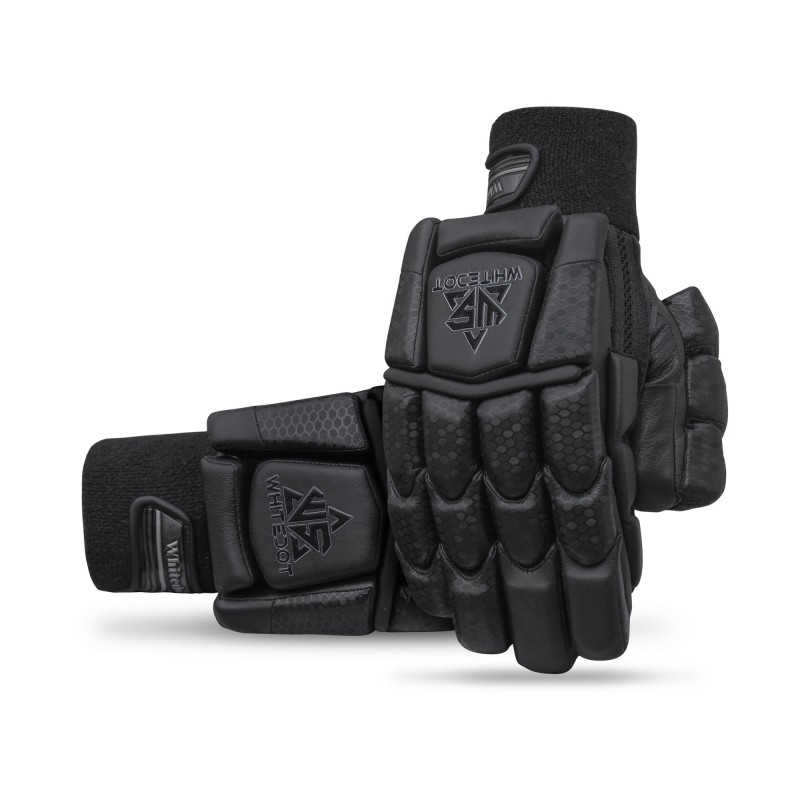 Whitedot Egret Black Cricket Batting Gloves Whitedot Egret Black Cricket Batting Gloves