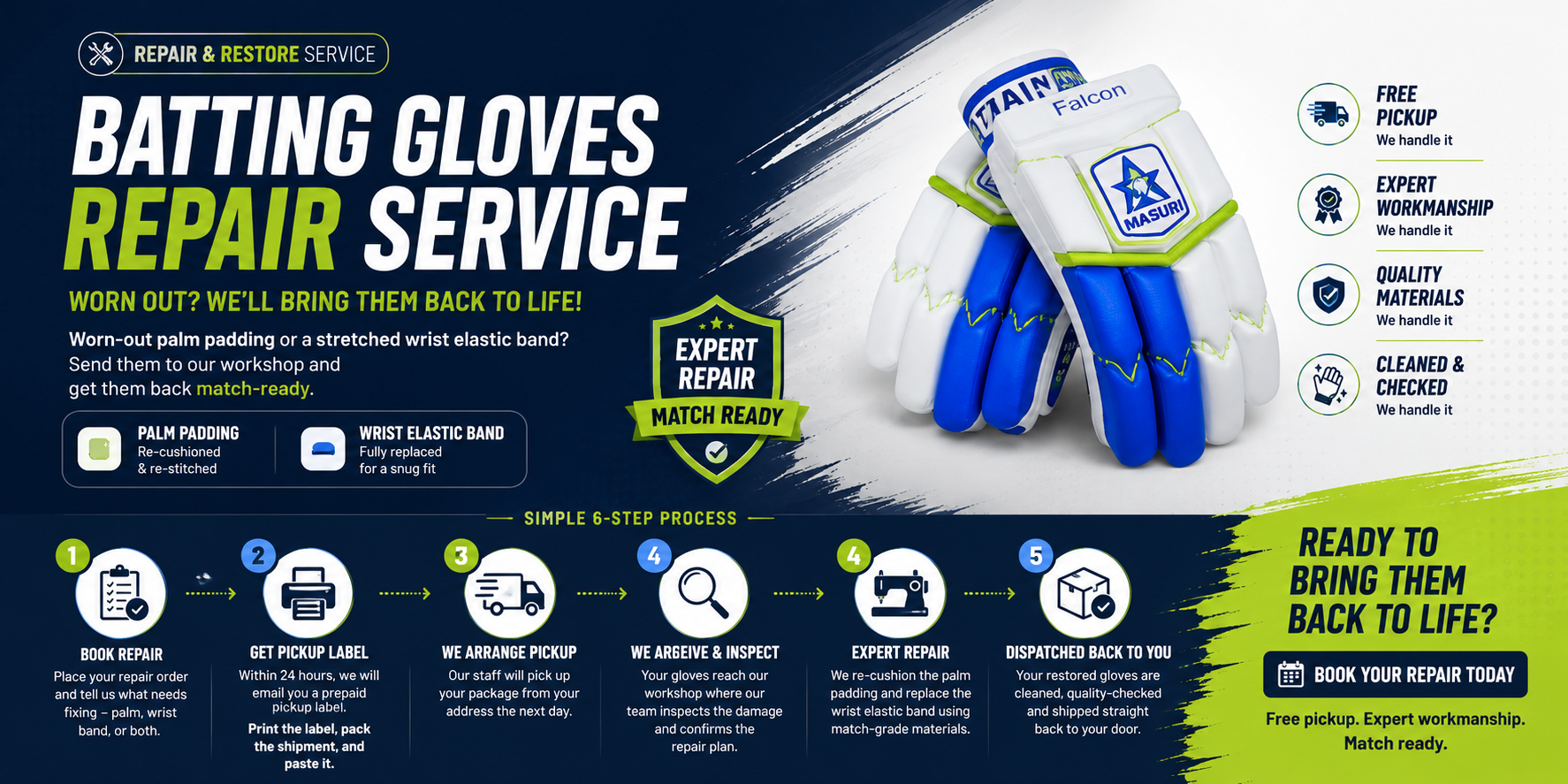Batting Gloves Repair Service - book your repair